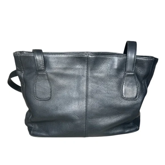 Wilsons Leather Purse Two Shoulder Straps Zipper Close Tote Large Minimal Soft - Picture 2 of 10